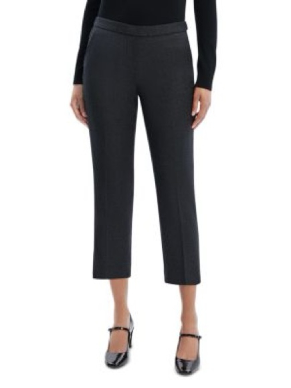 ♥️New THEORY Charcoal Melange 100% Virgin Wool Trecca Pull On Pant